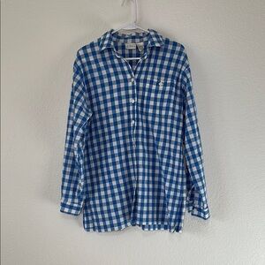 Gingham Blue Checkered Top Small
